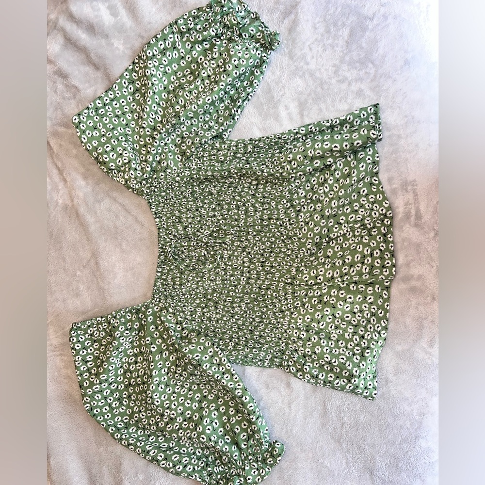 Flower off the shoulder top
